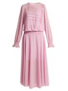 Matchesfashion.com Preen Line - Salome Drop Waist Silk Georgette Dress - Womens - Pink