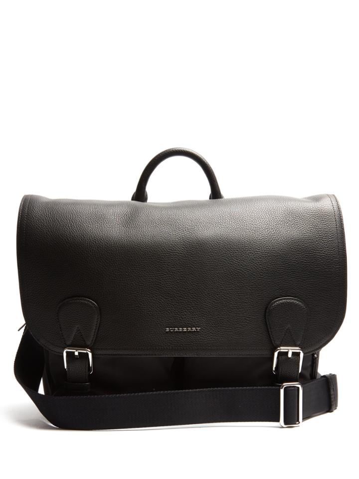 Burberry Wilbury Grained-leather Satchel