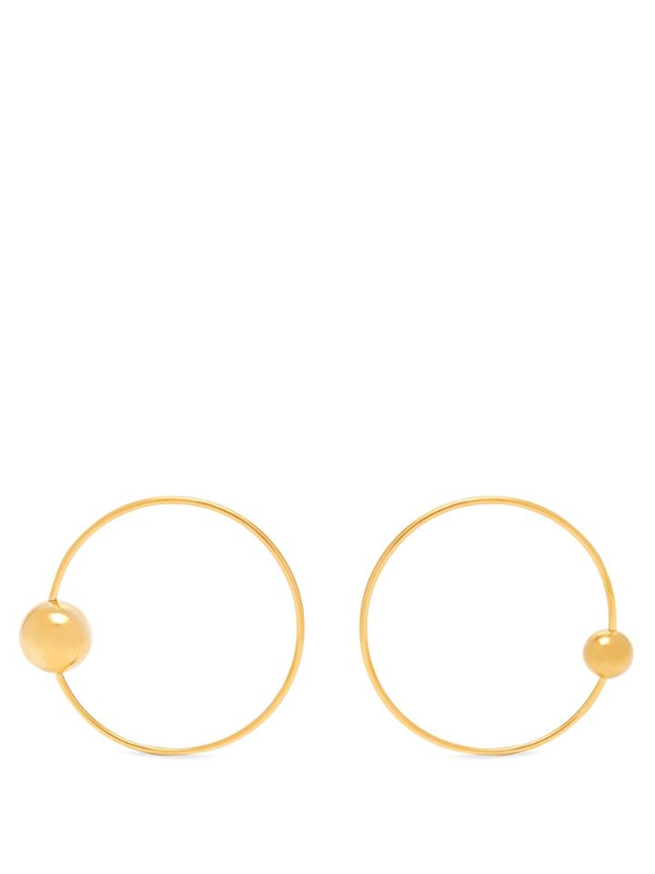 Jil Sander Asymmetric Sphere Hoop Earrings