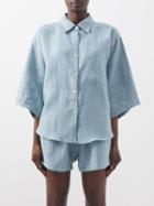 Deiji Studios - 03 Short Linen Shirt And Shorts - Womens - Light Blue