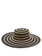 Matchesfashion.com Maison Michel - Ursula Striped Straw Hat - Womens - Black White