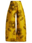 Matchesfashion.com Marques'almeida - Floral Jacquard Wide Leg Trousers - Womens - Yellow Print