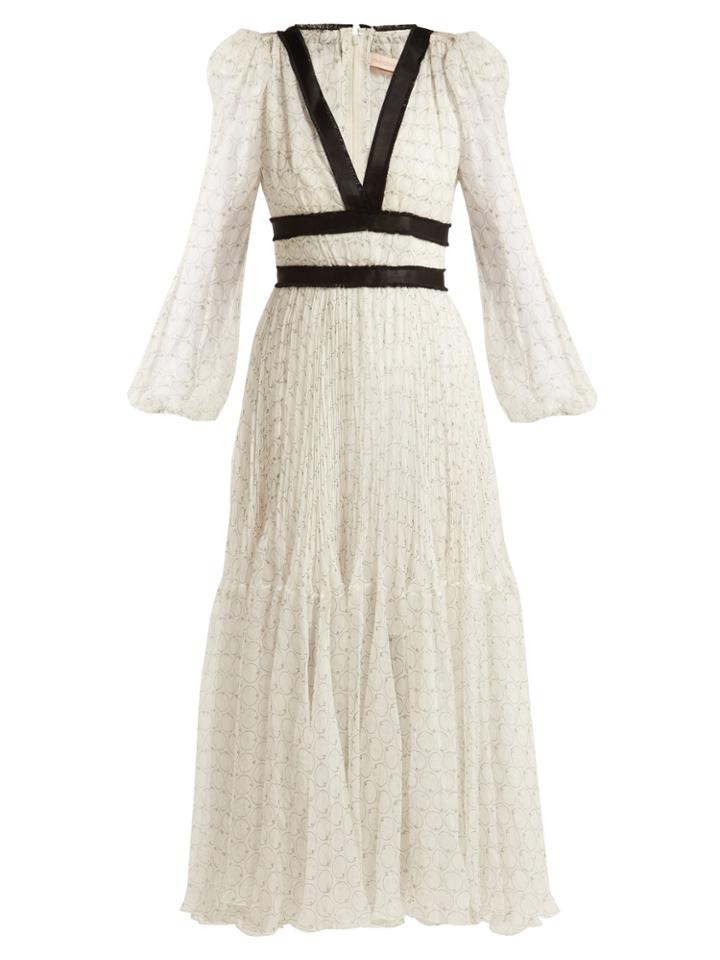 Maria Lucia Hohan Opal Geometric-print Silk Midi Dress
