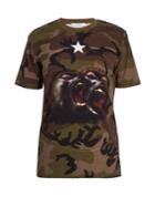 Givenchy Monkey Brothers Camo Cotton T-shirt