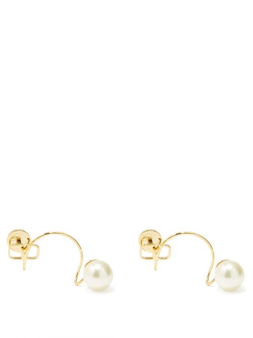 Ladies Jewellery Valentino Garavani - V-logo Pearl-embellished Ear Cuffs - Womens - Pearl
