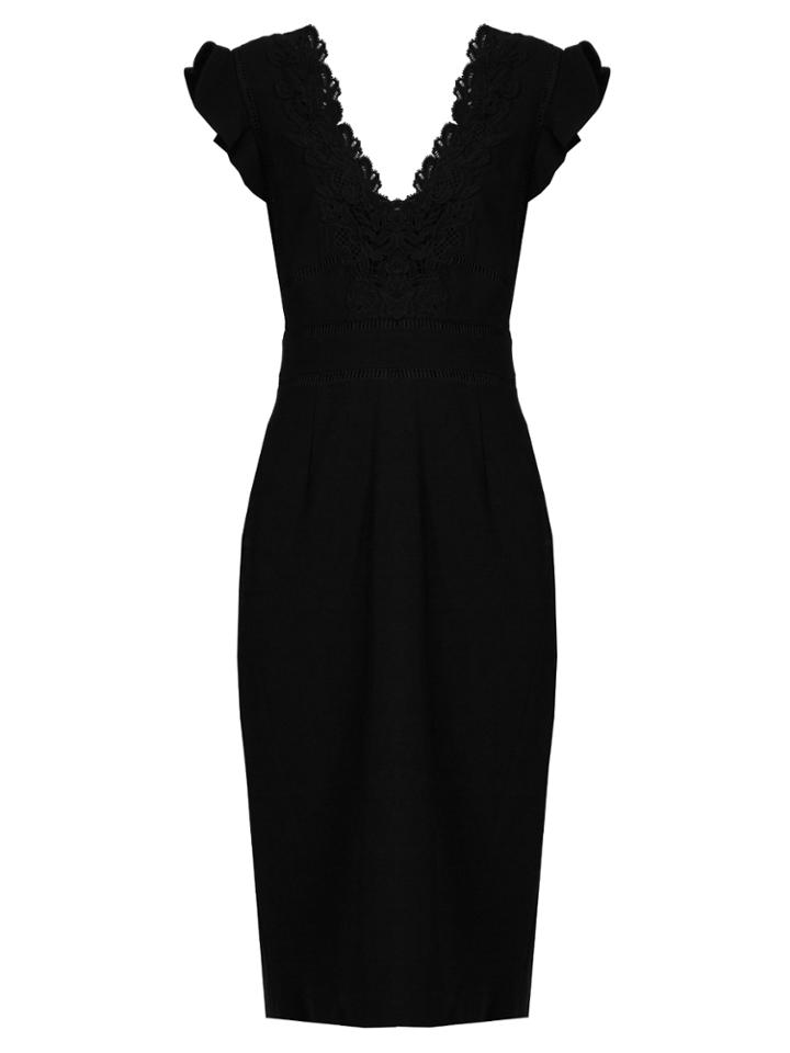 Rebecca Taylor Embroidered Crepe Dress