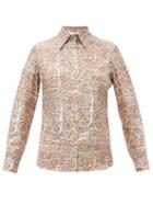 Matchesfashion.com La Prestic Ouiston - Joana Carte De Paris-print Silk Shirt - Womens - Beige Multi