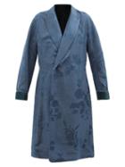 Haider Ackermann - Citrine Oversized Floral-jacquard Coat - Womens - Blue