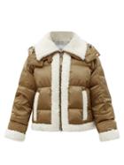 Matchesfashion.com Bogner - Suza Hooded Shearling-trimmed Quilted Down Jacket - Womens - Dark Beige
