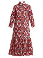 La Doublej Editions Getting My Croissant Floral-print Cotton Dress