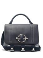 Matchesfashion.com Jw Anderson - Disc Leather Satchel Bag - Womens - Navy Multi