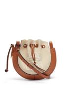 Matchesfashion.com Loewe - Horseshoe Canvas And Leather Cross-body Bag - Womens - Beige Multi