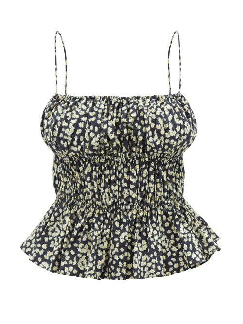 Matteau - Floral-print Cotton-poplin Camisole - Womens - Navy Floral