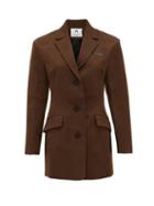 Matchesfashion.com Marine Serre - Crescent Moon-jacquard Wool-blend Blazer - Womens - Brown