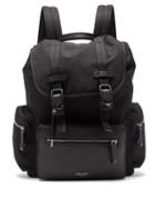 Matchesfashion.com Giorgio Armani - Foiled-logo Leather And Canvas Backpack - Mens - Black