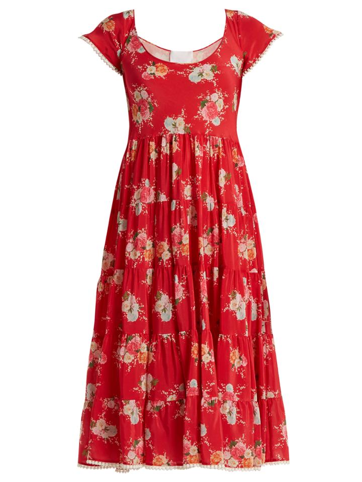 Athena Procopiou Gypsy Soul Ruffled Silk Dress