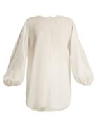 Matchesfashion.com The Row - Latou Open Back Linen Top - Womens - Ivory