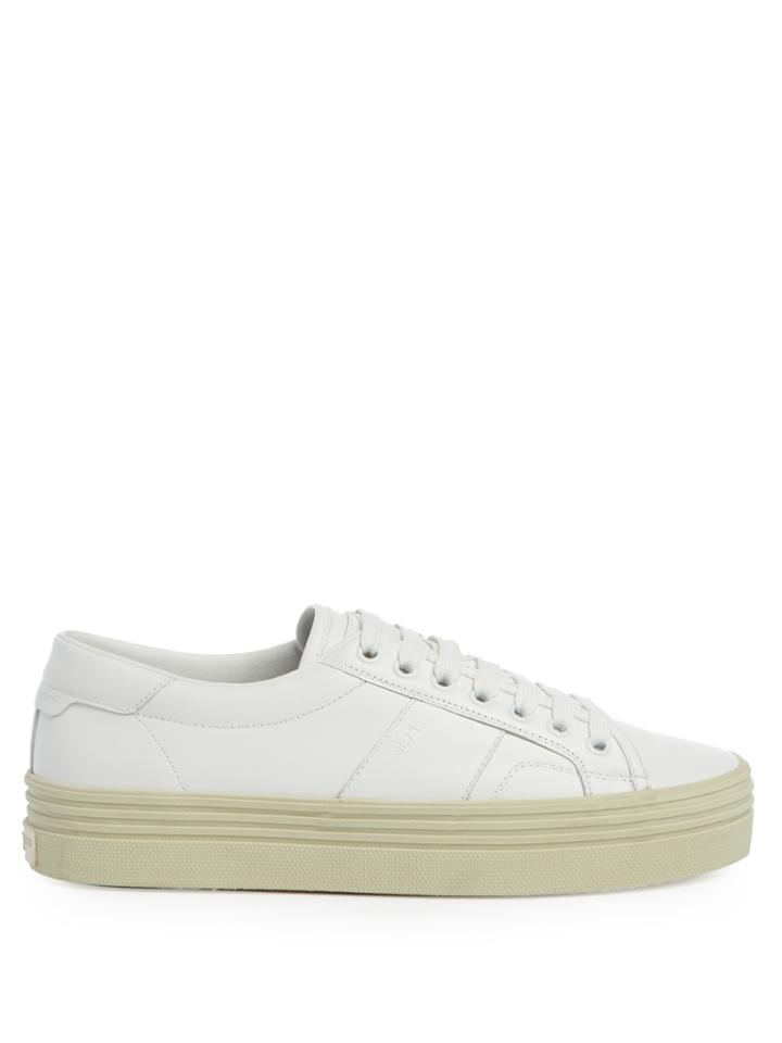 Saint Laurent Court Classic Double-sole Leather Trainers