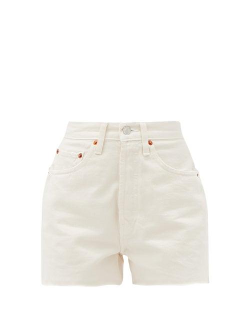 Matchesfashion.com Re/done Originals - 50s Cut-off Denim Shorts - Womens - Ivory