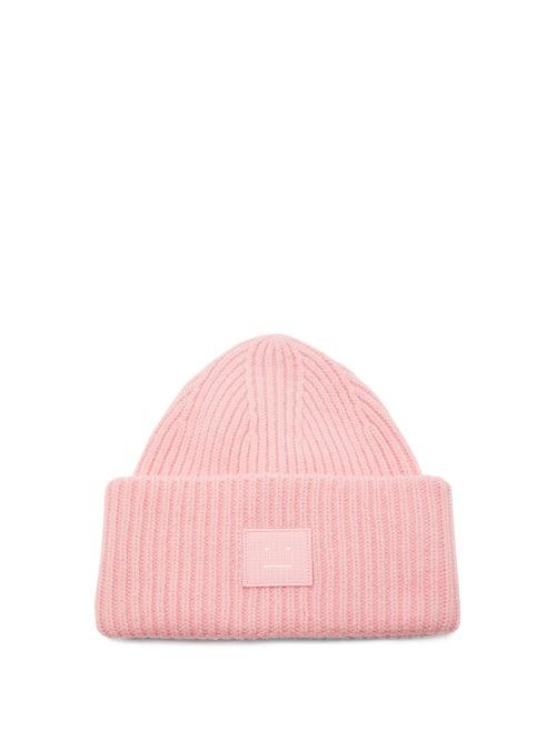 Matchesfashion.com Acne Studios - Pansy Rib-knitted Wool Beanie Hat - Womens - Light Pink