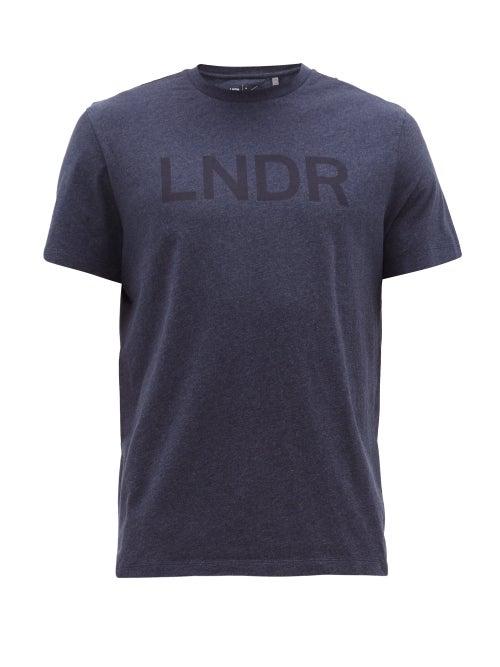 Matchesfashion.com Lndr - Logo Print Cotton Jersey T Shirt - Mens - Navy