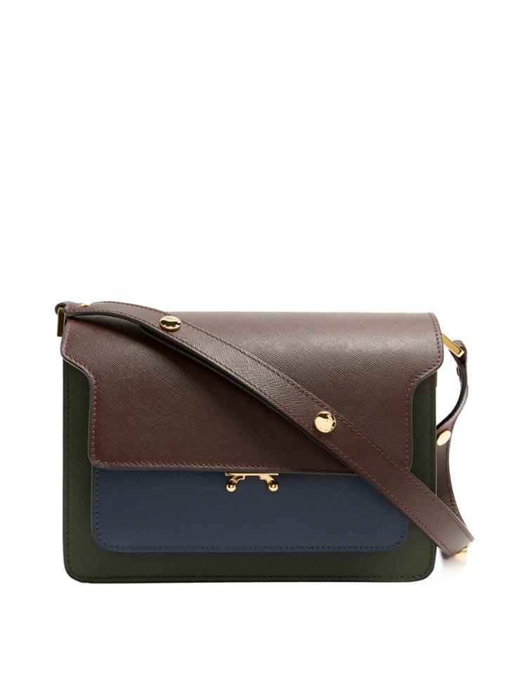Marni Trunk Medium Saffiano Leather Shoulder Bag