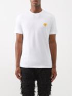 Versace - Medusa Head-embroidered Cotton-jersey T-shirt - Mens - White