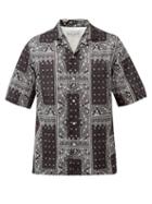 Matchesfashion.com Officine Gnrale - Eren Bandana-print Cotton-poplin Shirt - Mens - Black White