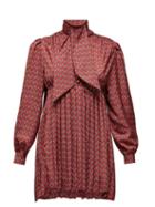 Matchesfashion.com Balenciaga - Paisley Print High Neck Pleated Silk Satin Dress - Womens - Red