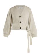 Apiece Apart Side-tie Cotton And Cashmere-blend Cardigan