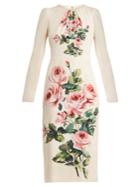 Dolce & Gabbana Rose-print Silk-blend Dress