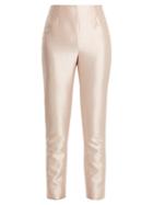 Matchesfashion.com Gabriela Hearst - Masto High Rise Slim Leg Silk Blend Trousers - Womens - Light Pink