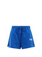 Ladies Rtw Ganni - Software Recycled Cotton-blend Jersey Track Shorts - Womens - Blue