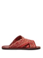 Matchesfashion.com Etro - Geometric Print Twill Sandals - Mens - Red