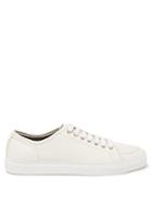 Brioni - Logo-label Leather Trainers - Mens - Ivory