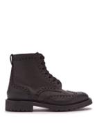 Matchesfashion.com Burberry - Barkestone Perforated Leather Ankle Boots - Mens - Black