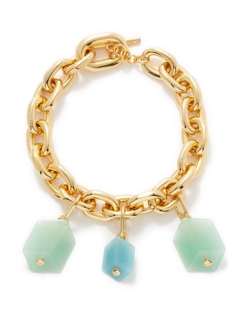 Paco Rabanne - Xl Link Crystal Chain Necklace - Womens - Gold