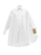 Matchesfashion.com Halpern - Asymmetric Cotton-poplin Shirt Dress - Womens - White