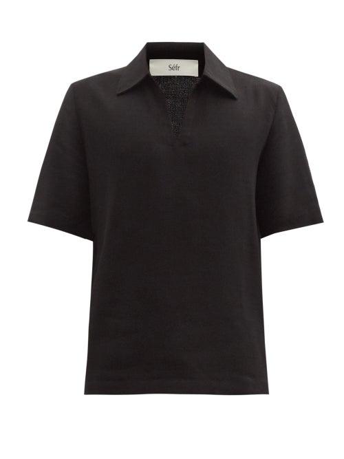 Matchesfashion.com Sfr - Mate Crepe Polo Shirt - Mens - Black