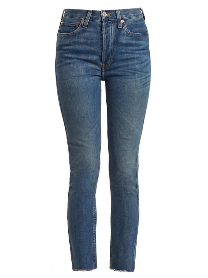 Re/done Originals High-rise Raw-hem Cropped Jeans