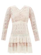 Loveshackfancy - Pirelle Floral-print Silk Mini Dress - Womens - Pink Print