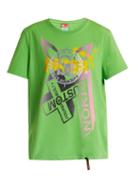 Matchesfashion.com Noki - Rabbit Ear And Logo Print Cotton T Shirt - Womens - Green Multi