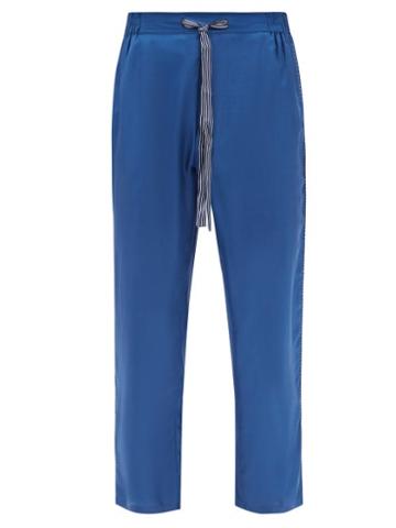 P. Le Moult - Silk-twill Pyjama Trousers - Mens - White Multi