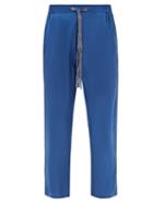 P. Le Moult - Silk-twill Pyjama Trousers - Mens - White Multi