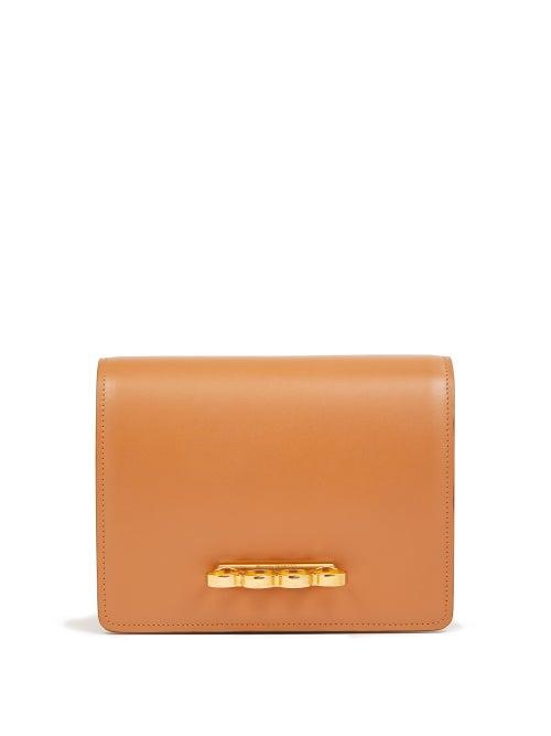 Alexander Mcqueen - Four Ring Leather Shoulder Bag - Womens - Tan
