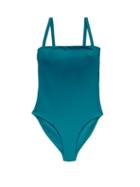 Matchesfashion.com Asceno - Palma Square-neck Swimsuit - Womens - Blue