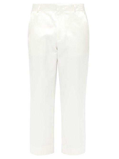 Matchesfashion.com Sies Marjan - Alex Cotton Blend Cropped Trousers - Mens - White