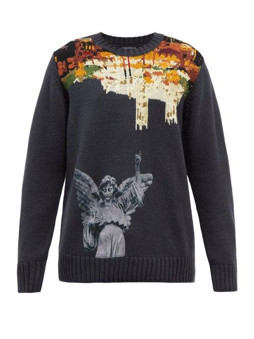 Undercover - Statue-print Wool-blend Sweater - Mens - Grey