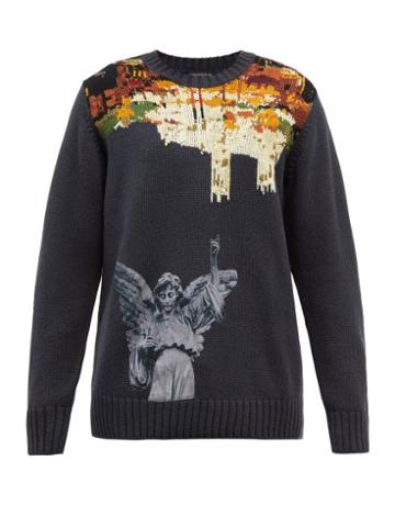 Undercover - Statue-print Wool-blend Sweater - Mens - Grey