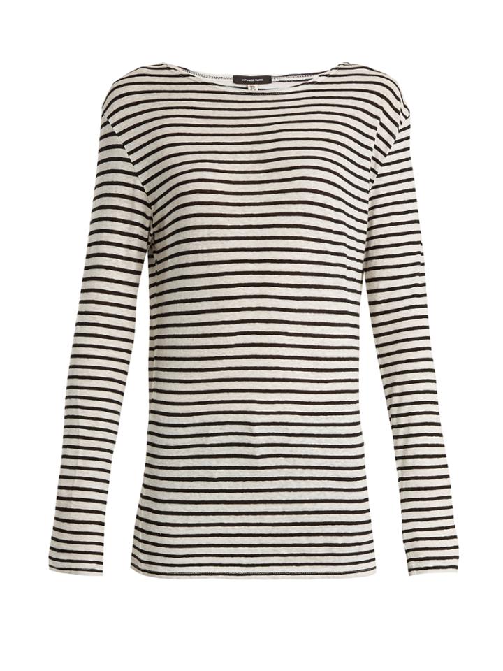 R13 Cotton-jersey Striped Top